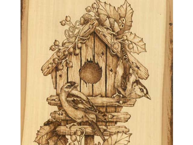 Winter Birdhouse Woodburning Tutorial – First Steps